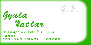 gyula matlar business card